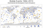 NASA Releases Map of Frequency of Small Asteroid Impacts