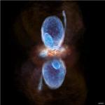 Gas Outflows Create Hourglass Structure in Massive-Star Forming Region