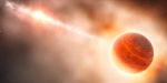 Young Giant Gas Planet Still Embedded in Gas and Dust Surrounding Parent Star