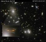 Natural Lens in Space Magnifies Light from Very Distant Background Galaxies