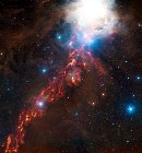 Cold Interstellar Dust Revealed as a Fiery Ribbon in Orion Constellation