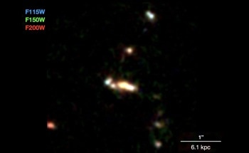 Formation of Huge Galaxy Caught by the JWST